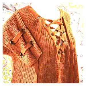 Muted Orange Slouchy Sweater